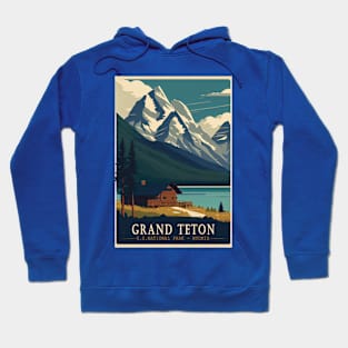 Grand Teton National Park Vintage Travel Poster Hoodie